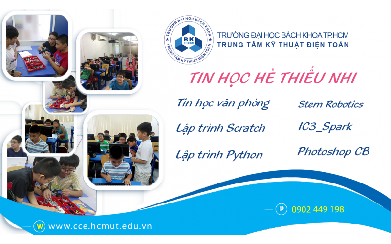 LỊCH KHAI GIẢNG CÁC LỚP TIN HỌC THIẾU NHI